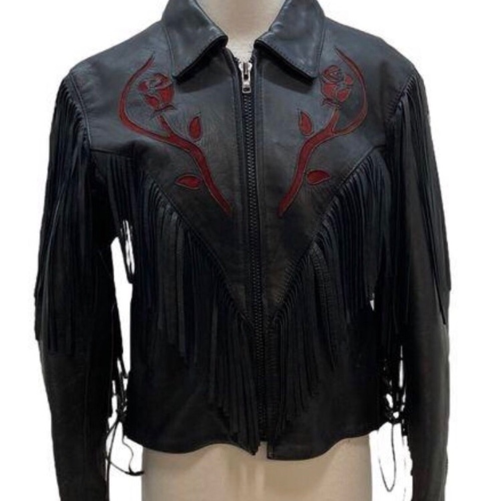 FIRST Genuine Leather Women’s Bikers Jacket Vintage